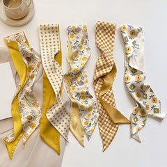 Yellow Geometric Dot Point Scarf for Women