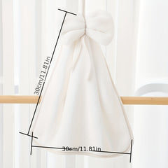 Bowknot Hanging Towel Coral Fleece Quick Drying Fingertip Towel