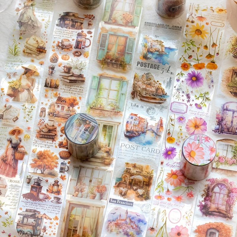 Retro Diary Tape River Of Time Series Collage Sticker