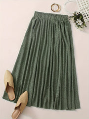  Dalmatian Print Elastic Maxi Skirt