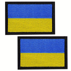 J CARP 2pcs Ukrainian Flag Hook and loop Patches