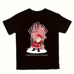 Santa Claus Pattern Print Men's Short Sleeve Comfy T-shirt