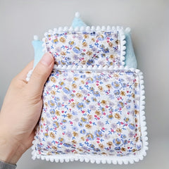 3 Fabric Dollhouse Seating Party Floral Pillows Quilts And Mats