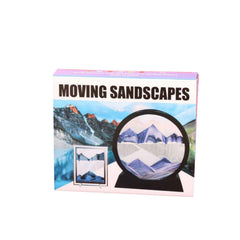 Dynamic 3D Glass Sand Art - Serene Landscape Glass Decor