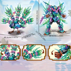 National Phoenix Nine Peacock Eagle Mech Robot Building Blocks Toy Gift 1000pcs