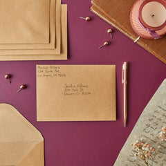 Brown Thank You Card Envelope A6 V-shaped Flip