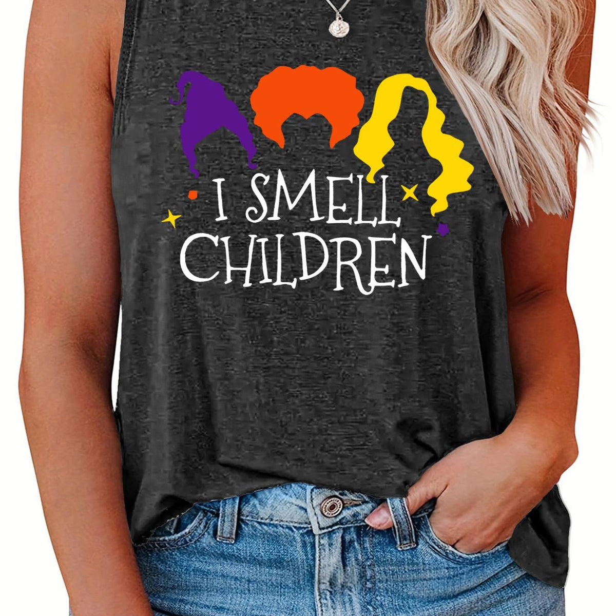  Halloween Casual Tank Top Women's Plus Slogan & Graphic Print