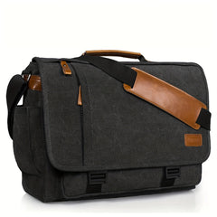 17 17 3 Inch Laptop Messenger Bag Waterproof Canvas with Spacious Interior