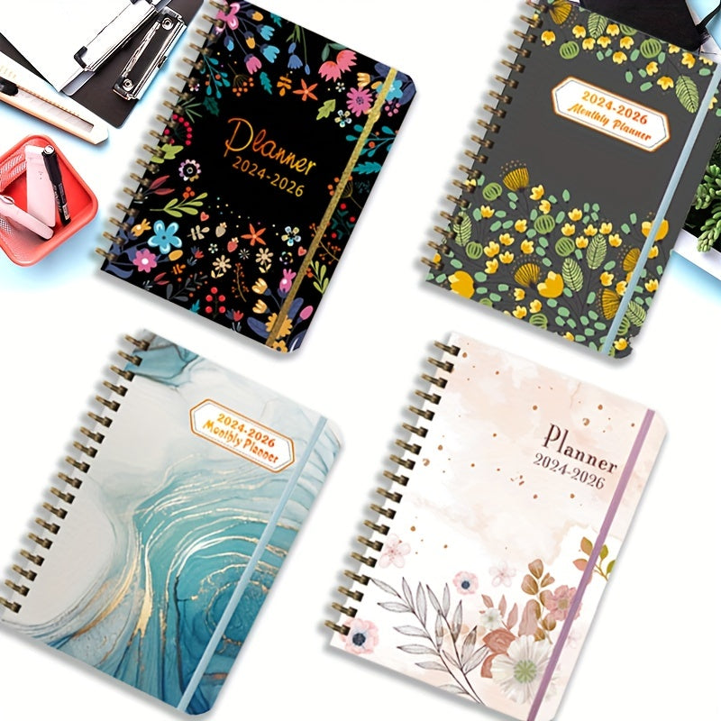 A5 Floral Style Monthly Planner 2026-2028 Spiral Bound