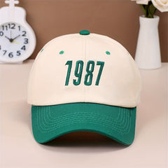 1987 Embroidery Cotton Baseball Cap Vintage Couple Sun Hat