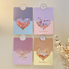 10pcs Love Heart Moon 3D Painting Flowers Holiday Teacher's Card Chinese Card