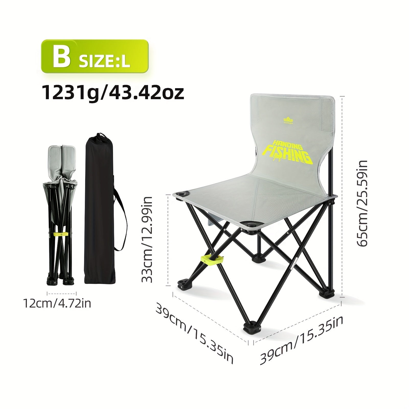 Portable Fishing Chair with Backrest for Outdoor Activities