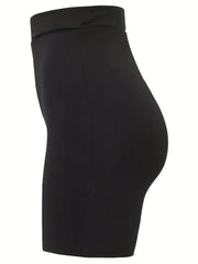 Women's Plus Letter Print High Rise Skinny Shorts