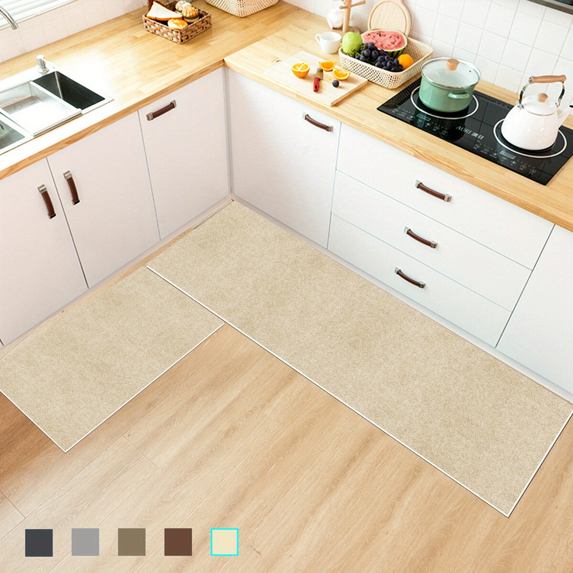 Modern Solid Floor Mat Soft Non-slip Water-absorbent Stain-resistant Area Mat