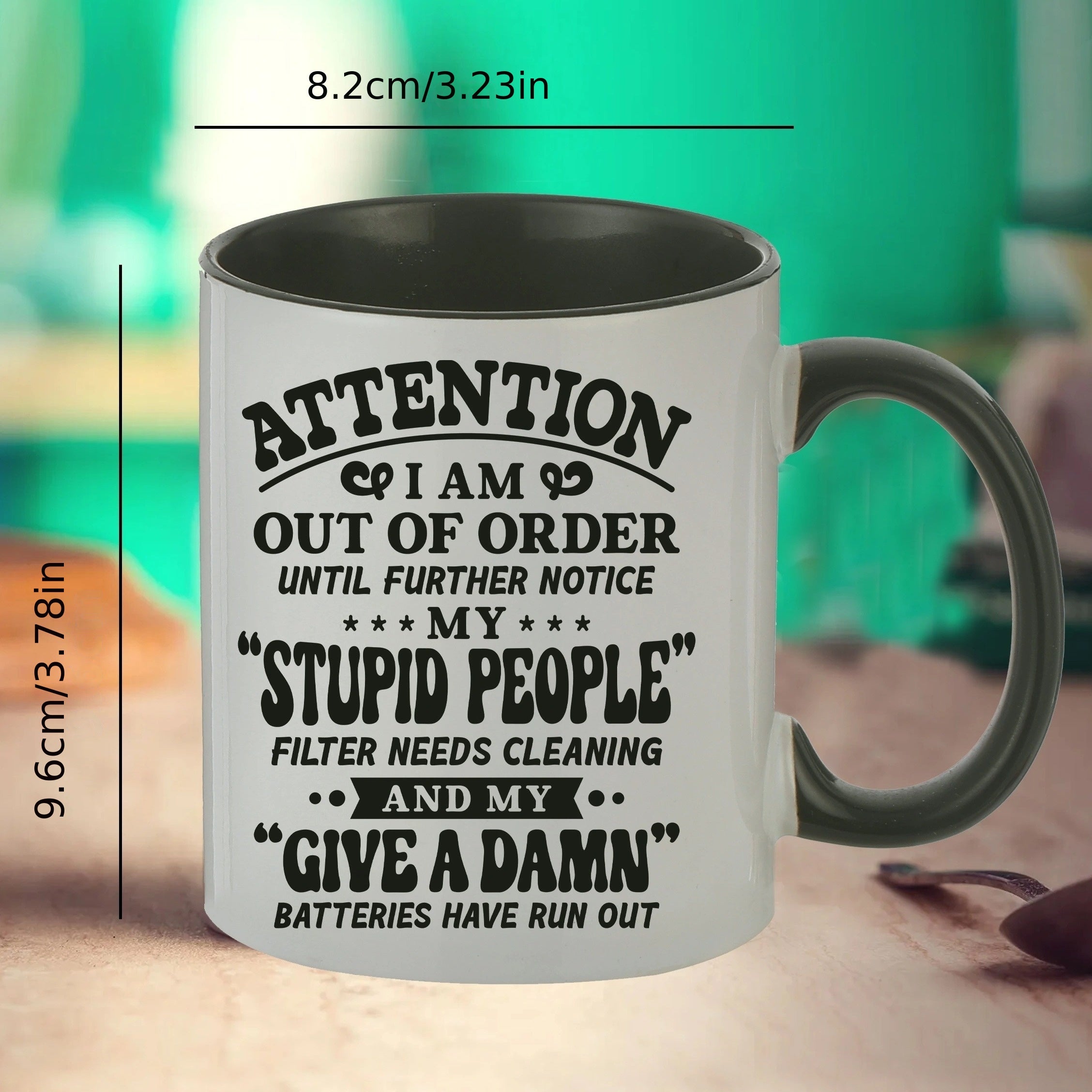 Creative Letter Printed Ceramic Mug 11oz Portable Coffee Cup for Travel