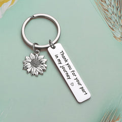Sunflower Keychain Thank You For Your Part In My Journey