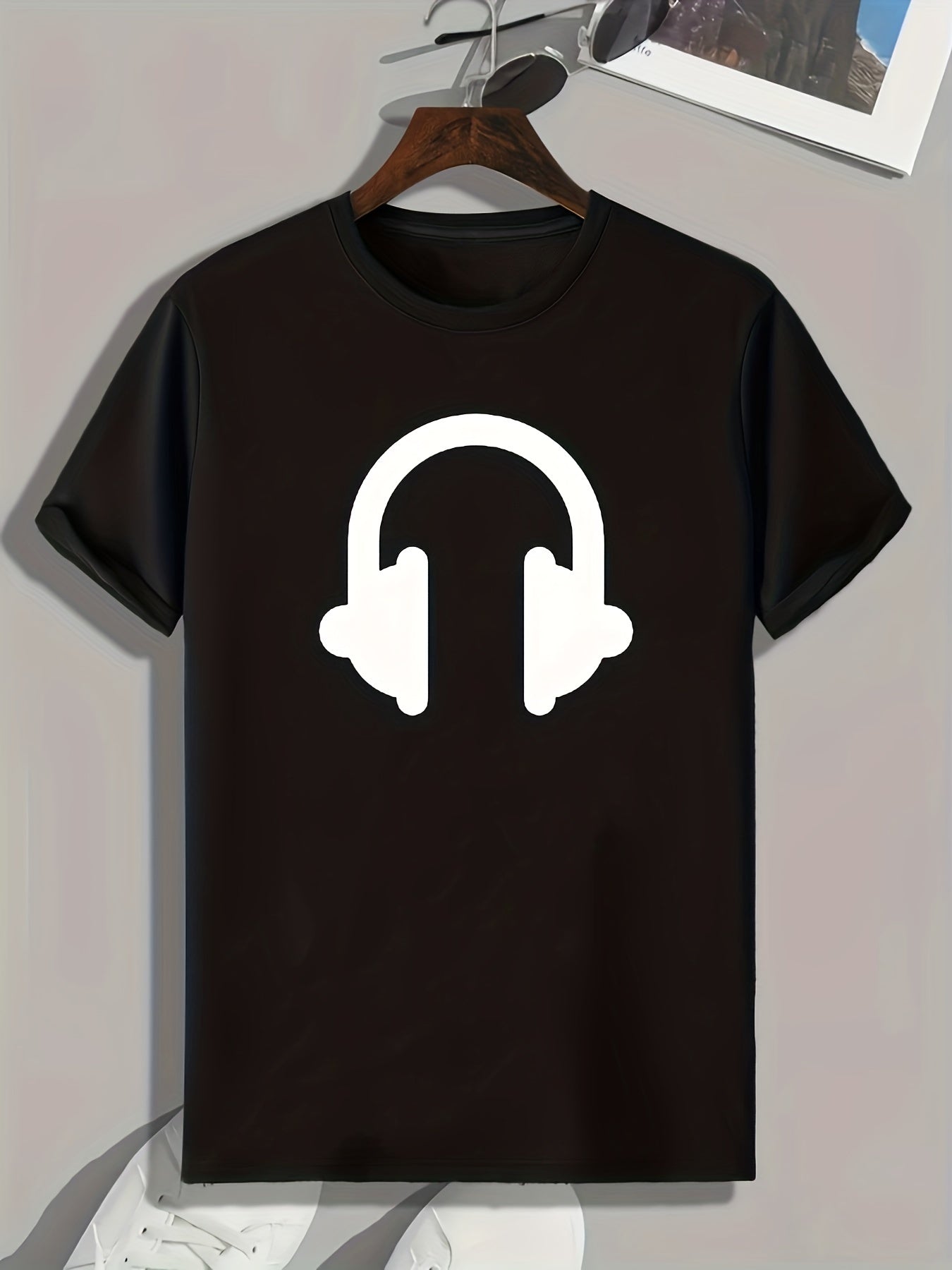 Headset Pattern Print Men's Comfy Sports T Shirt Graphic Tee