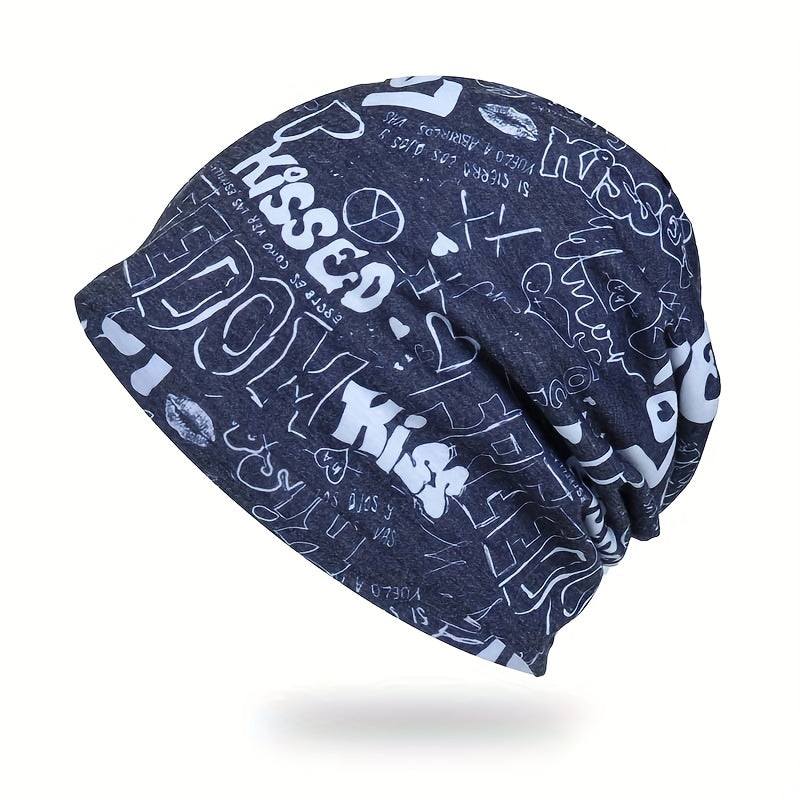 Hip Hop Letter Print Beanie Unisex Baggy Hat