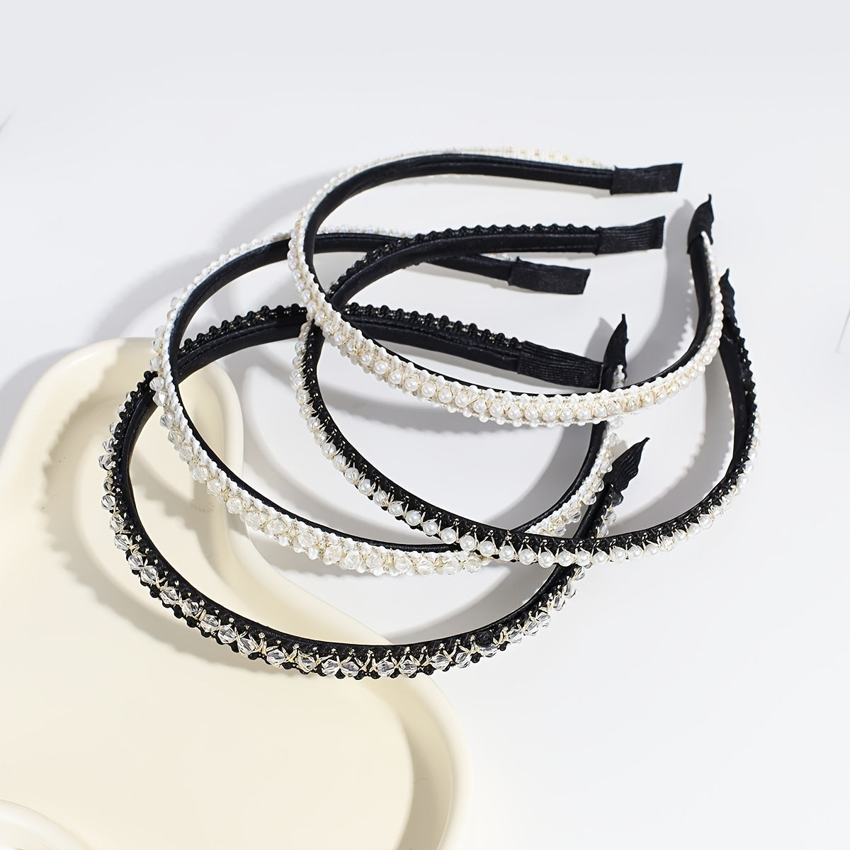 Faux Pearl Rhinestone Hairband Party Dance Hair Accessories