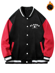 Men's Muppet Bear Print Jacket with Baseball Collar
