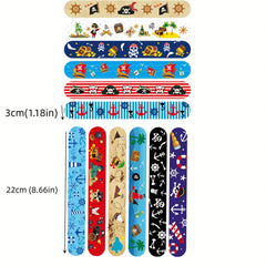 Pirate Slap Bracelets 24 Pack - Fun Party Favors for Boys & Girls
