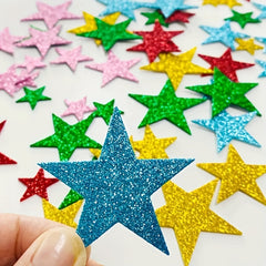 70pcs Colorful Glitter Stickers DIY Classroom Party Christmas Decor