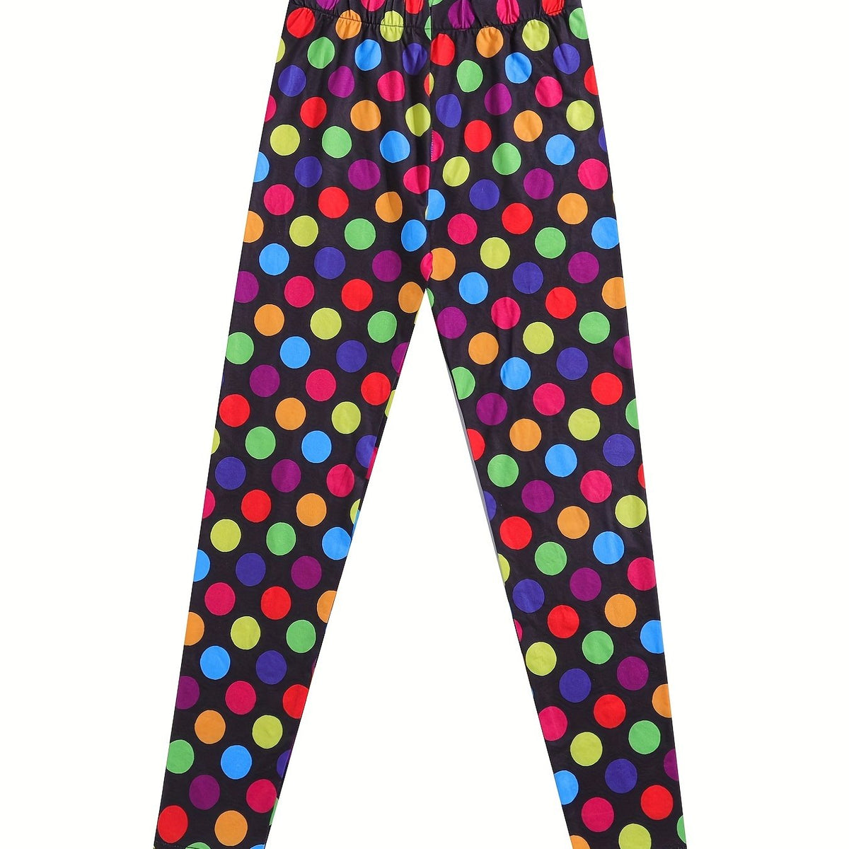 Kid Girls Colorful Dots Print Leggings Slim Fit Sports Casual Tight Pants