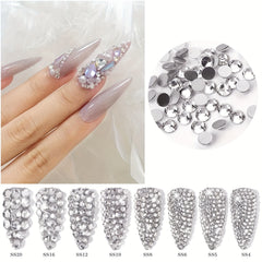 1440Pcs Rhinestones Nail Art Round Crystals Strass Glass Nail Charms
