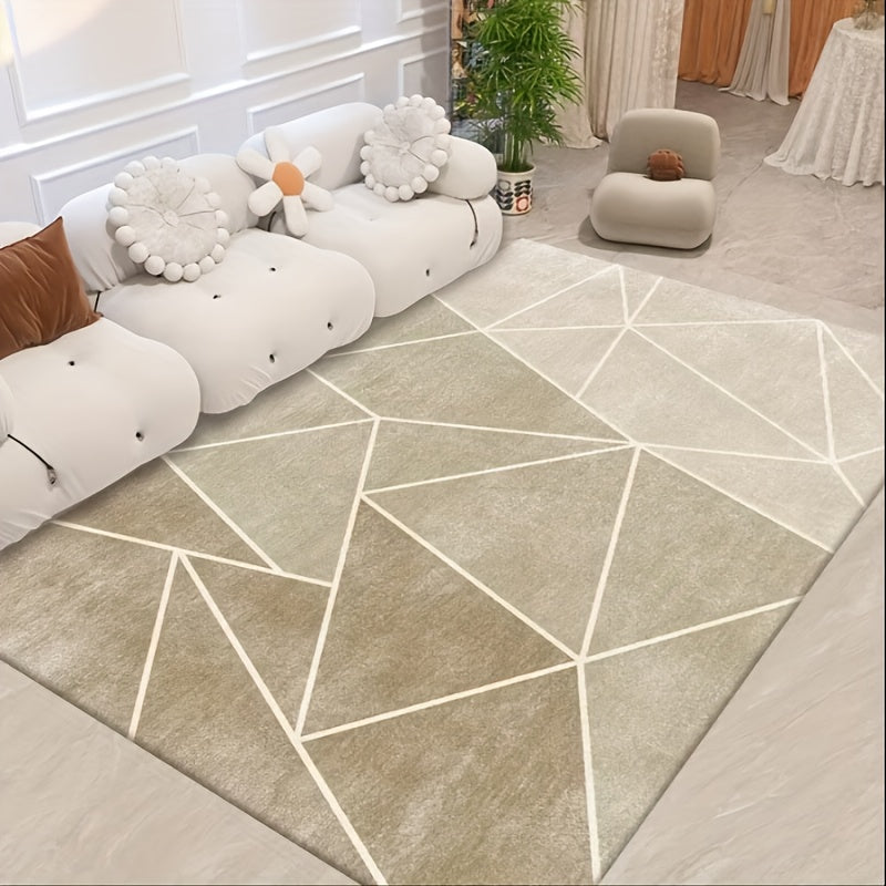 Soft Fluffy Geometric Area Rug for Living Room, Bedroom - Water