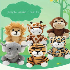 Cute Lion Giraffe Plush Keychain 2pcs