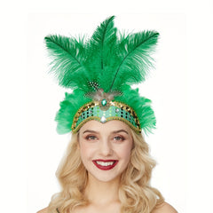 St Patrick's Green Feather Fascinator Headband