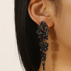 Gothic Rhinestone Drop Earrings