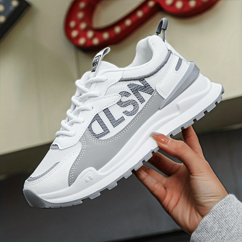 Women's Colorblock Sneakers Non Slip Breathable Mesh Lace Up