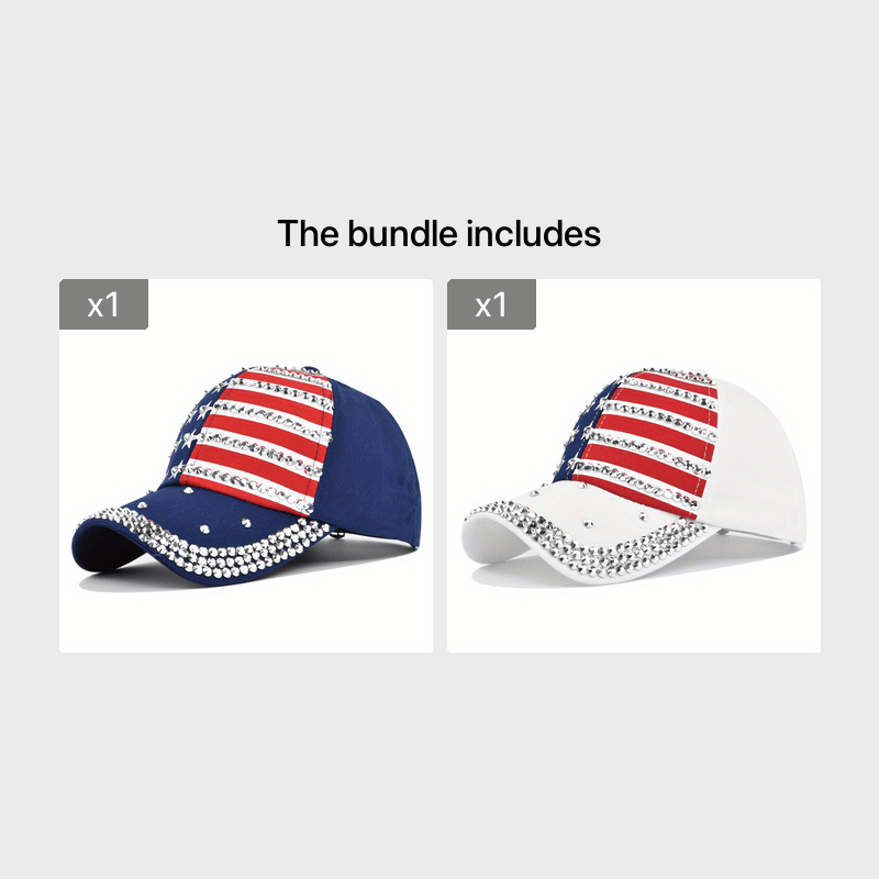 Sun Protection Baseball Cap with Artificial Diamond Inlay