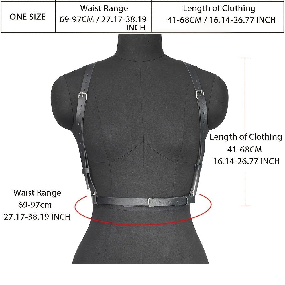 PU Leather Harness Belt For Women Goth Belt