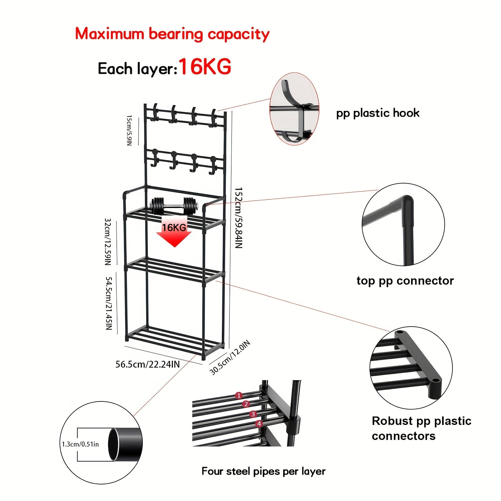 3-Layer Boot Storage Rack with Clothes Shelf