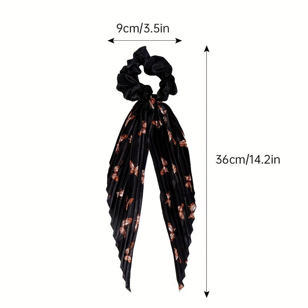 Scrunchie Butterfly Pattern Long Streamer Bowknot Hair Tie Ponytail Hair Rope