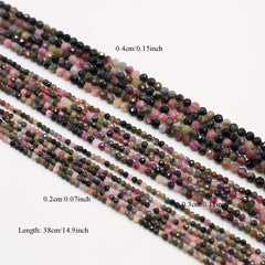 Tourmaline Faceted Small Beads Necklace 16 Inches