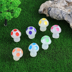 10pcs Glow In Dark Mushroom Resin Decor Fairy Garden Accessories