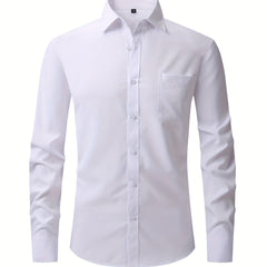 Men's Classic Button Up Shirt for Spring/Fall Business Occasion