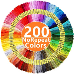 200 Colors Embroidery Thread 8M Cross Stitch Thread Sewing Skeins