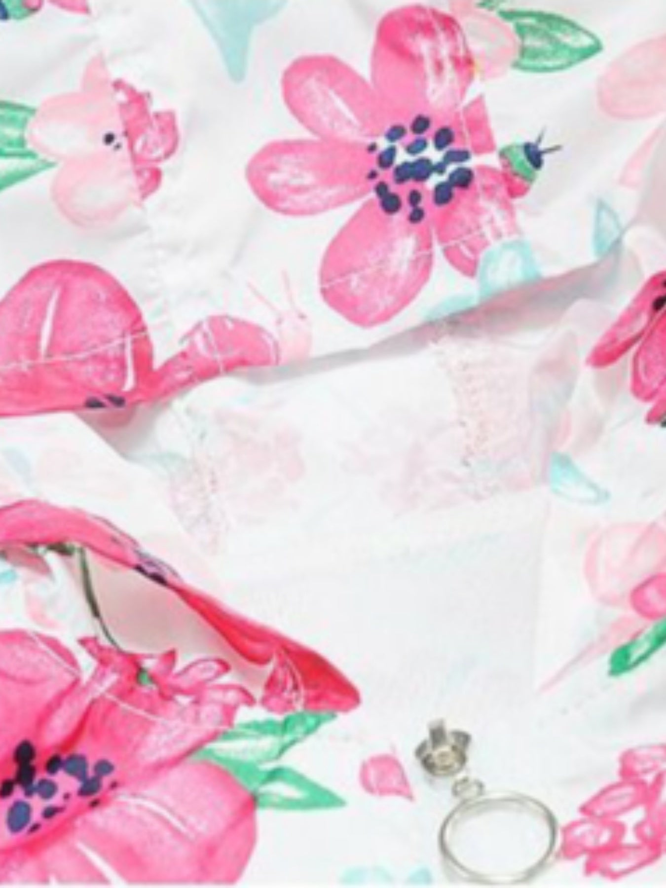 Baby Girls Floral Hooded Windbreaker Jacket Kids Coat