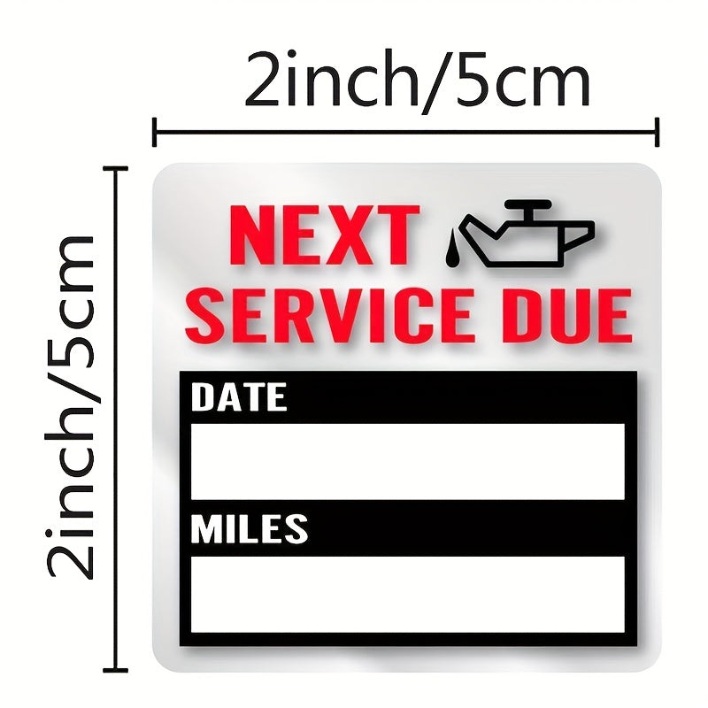 100pcs 5X5cm Roll Car Maintenance Reminder Sticker Self-adhesive Label