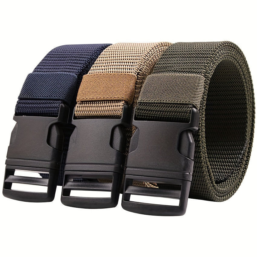 Nylon Plastic Buckle Belt Canvas Woven Belt for Men