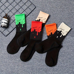 5 Pairs Colorblock Crew Socks Women's Stockings