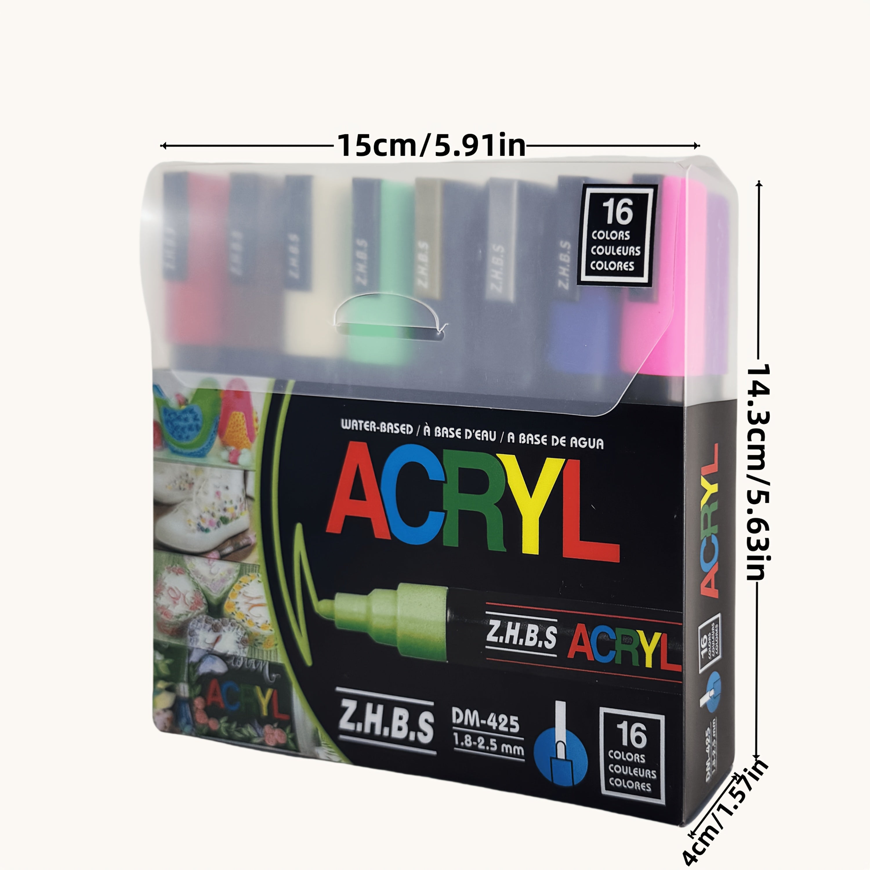 Acrylic Marker Pen Medium Nib 1.8-2.5mm - Professional Artistic Use