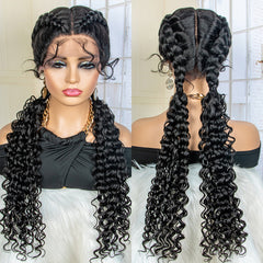 12 Cm Dutch Braid Lace Front Wigs With Baby Hair