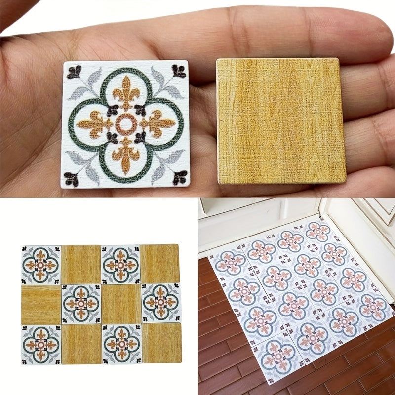 Dollhouse Mini DIY Bathroom Tile Floor Miniatures Decorative Living Room Floor