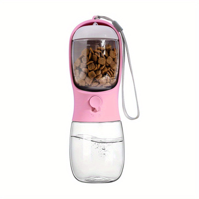 Portable Dog Water Bottle with Food Container for Pets