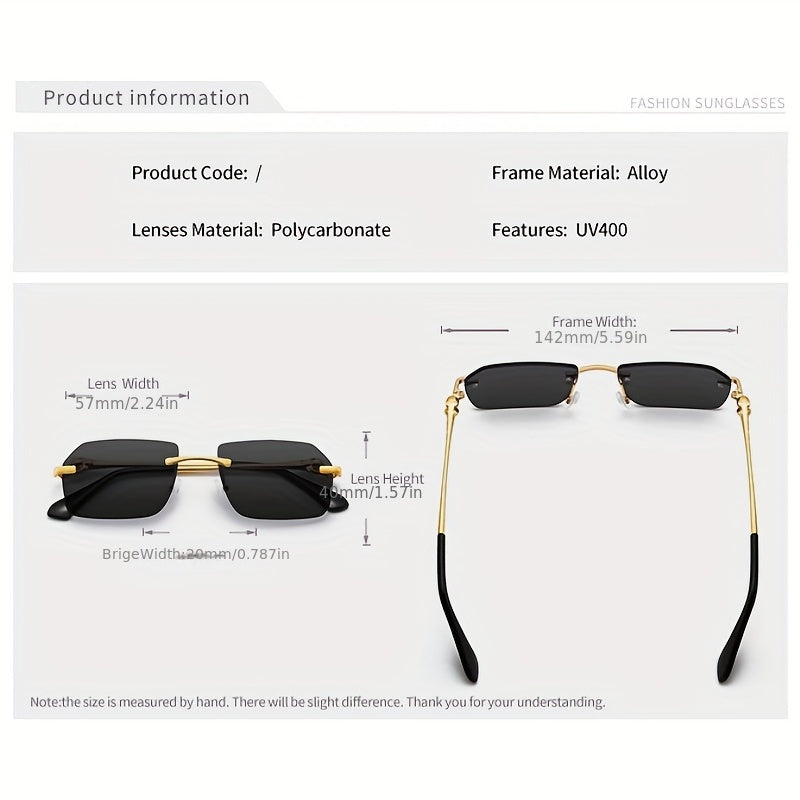 Men's Rimless Sunglasses Sun Protection Sports Eyeglasses